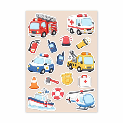 Emergency Vehicles – Vinyl Sticker Pack